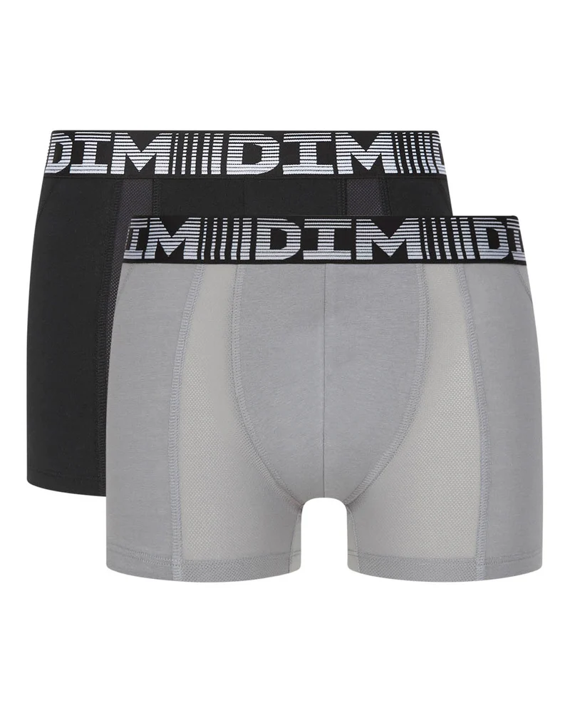 Lot de 2 boxers homme respirants Noir Gris Perle 3D Flex Air