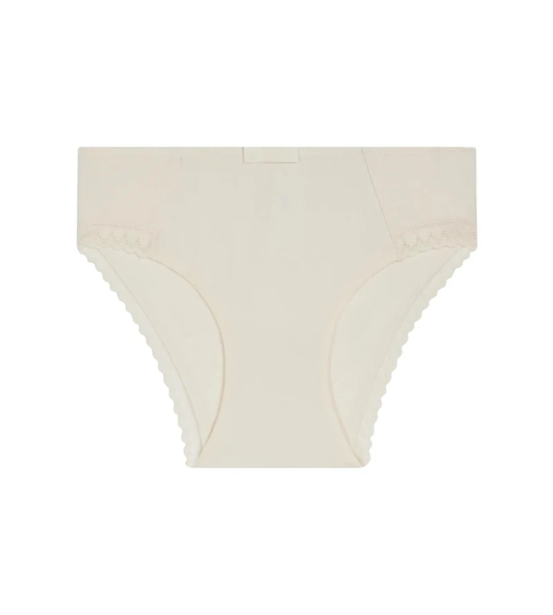 Culotte fille en microfibre et dentelle Ivoire Daily