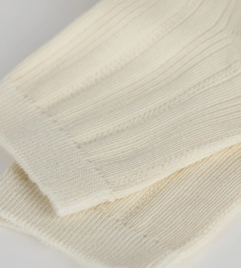 Chaussettes femme en coton pointelle Ivoire La Mode de Dim