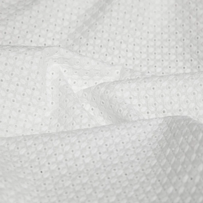 Coton brodé entièrement ajouré | Blanc | Deadstock de maison de luxe