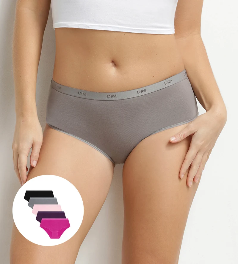 Lot de 5 boxers femme coton stretch à message Les Pockets