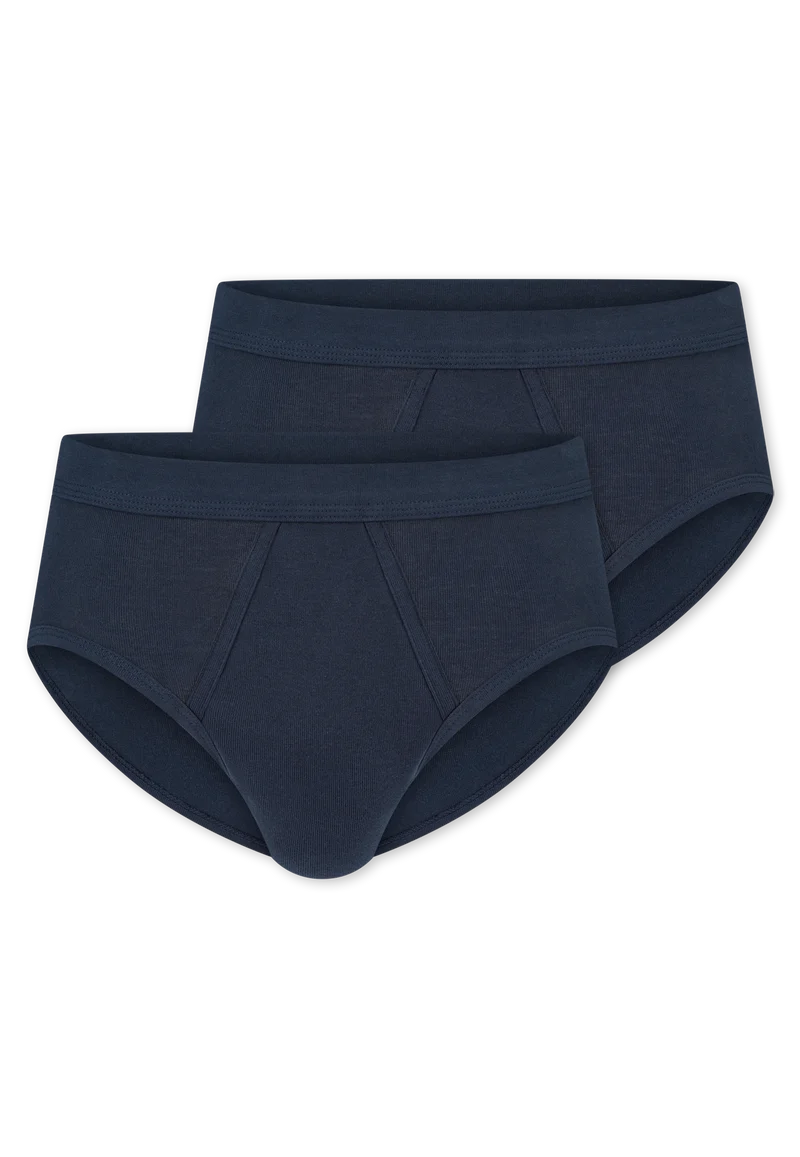 Slip Feinripp mit Eingriff 2er-Pack Dunkelblau - Essentials Feinripp