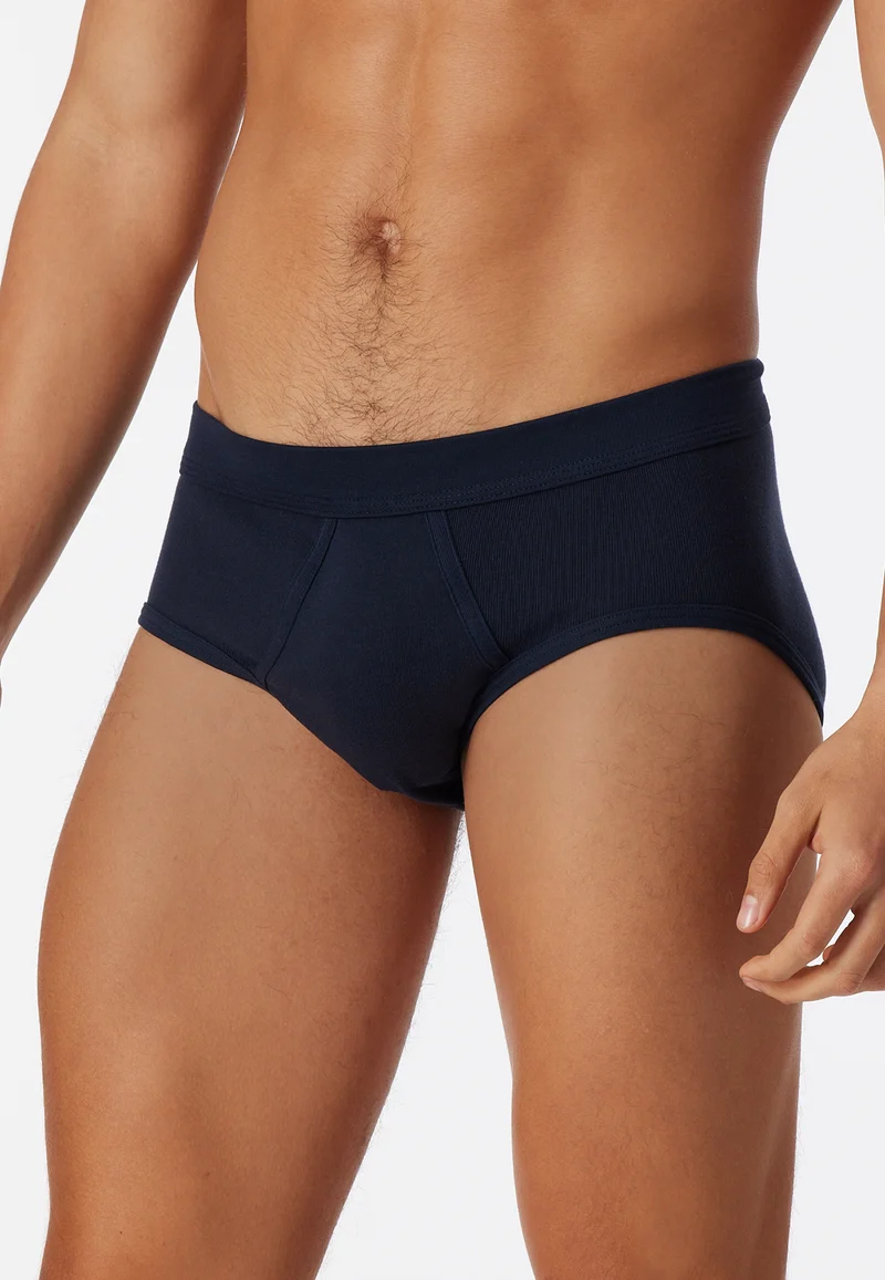 Slip Feinripp mit Eingriff 2er-Pack Dunkelblau - Essentials Feinripp