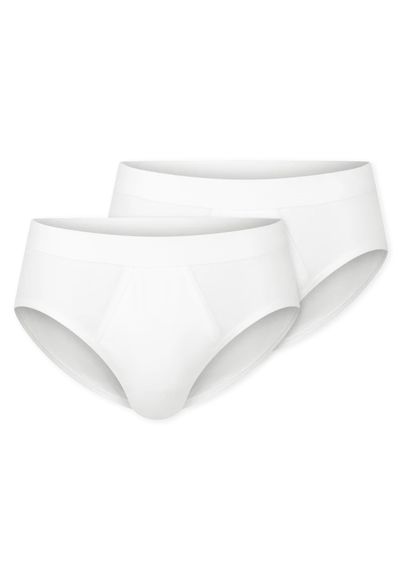 Slip Feinripp mit Eingriff 2er-Pack Weiss - Essentials Feinripp