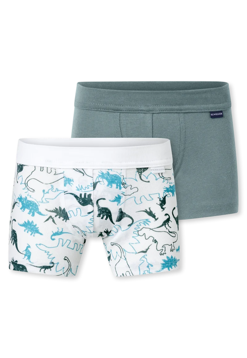 Shorts 2er-Pack Bunt gemustert - Fine Rib