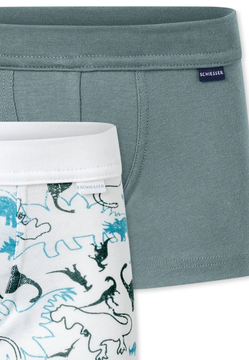 Shorts 2er-Pack Bunt gemustert - Fine Rib