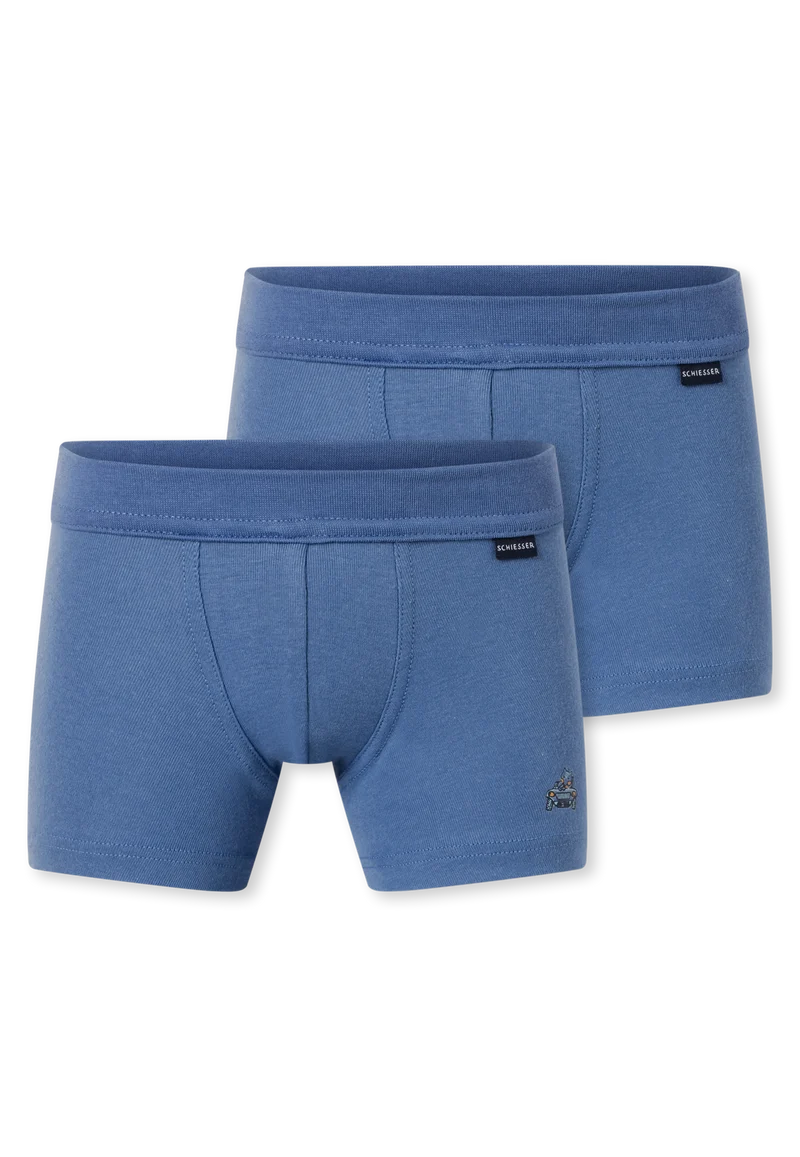 Shorts 2er-Pack Blau - Fine Rib
