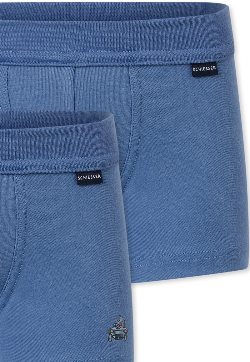 Shorts 2er-Pack Blau - Fine Rib