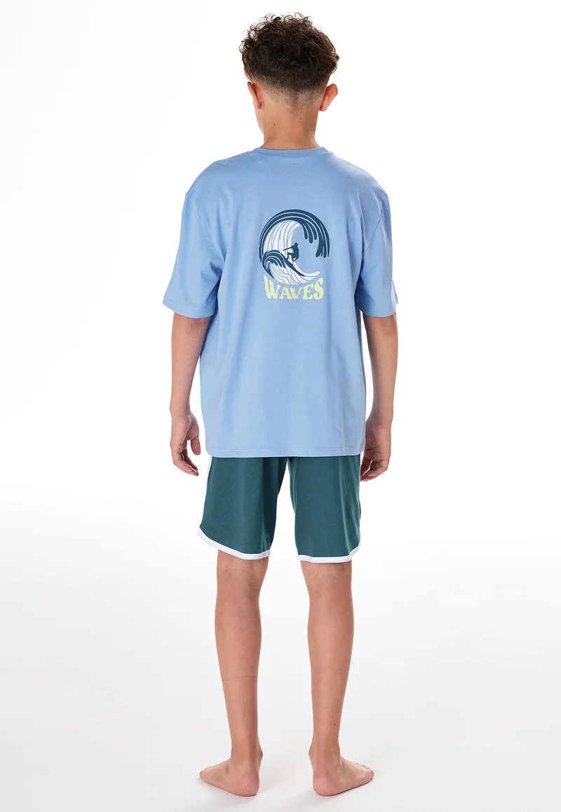 Schlafanzug kurz Blau/Grün - Teens Nightwear
