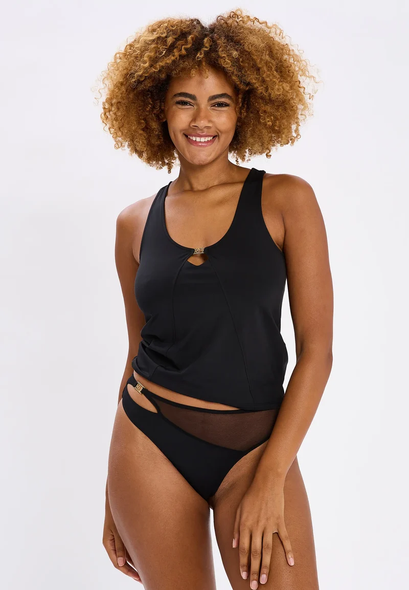 Tanga échancré Romane Dicko Noir