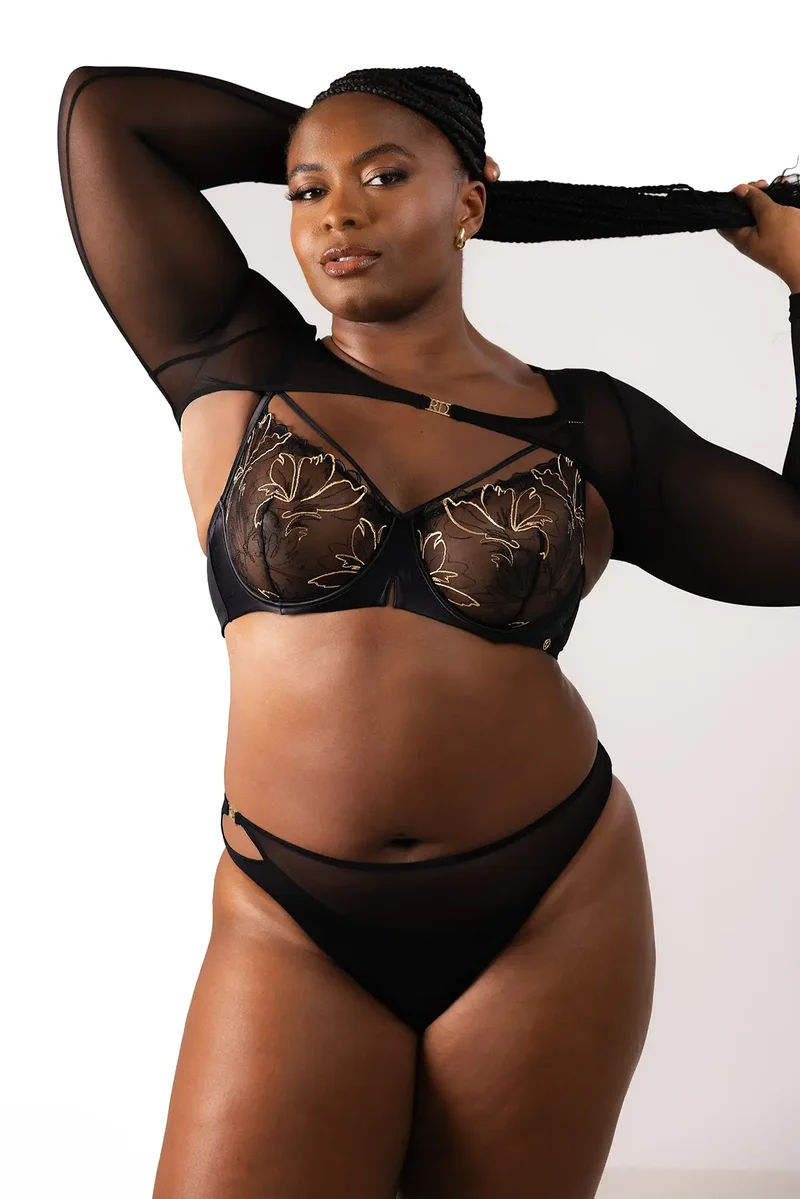 Tanga échancré Romane Dicko Noir