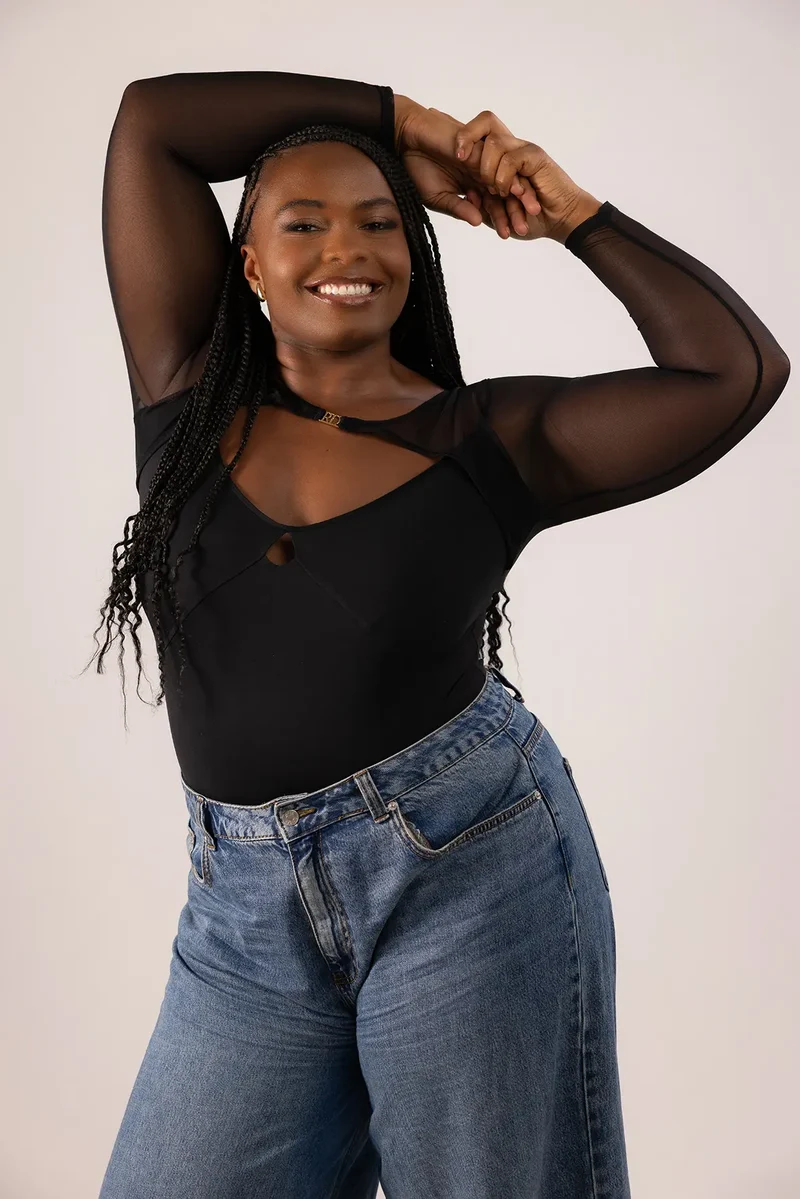 Body manches longues Romane Dicko Noir