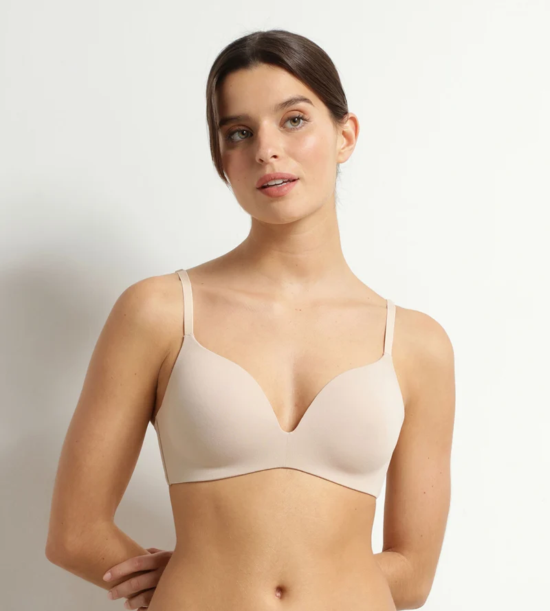 Soutien-gorge paddé sans armature en microfibre Nude Dim Invisible