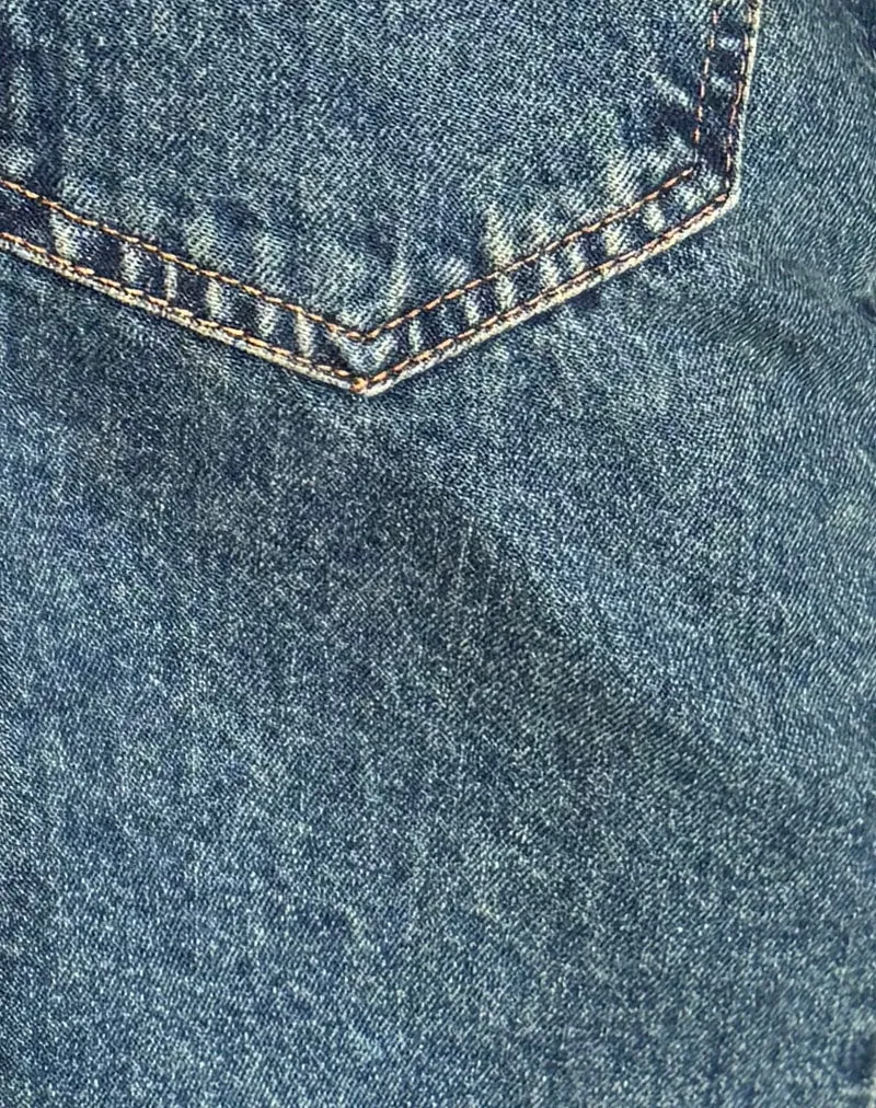 Jean extra large en brun bleu acidulé