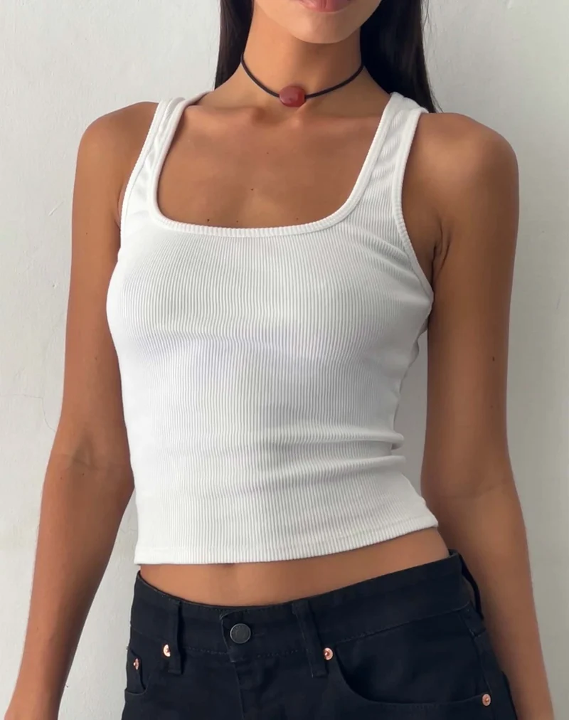 Top de gilet Roxe en blanc