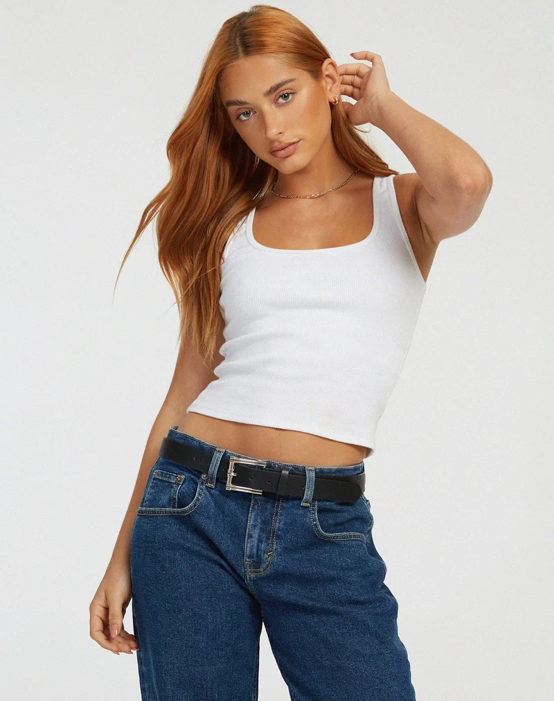 Top de gilet Roxe en blanc