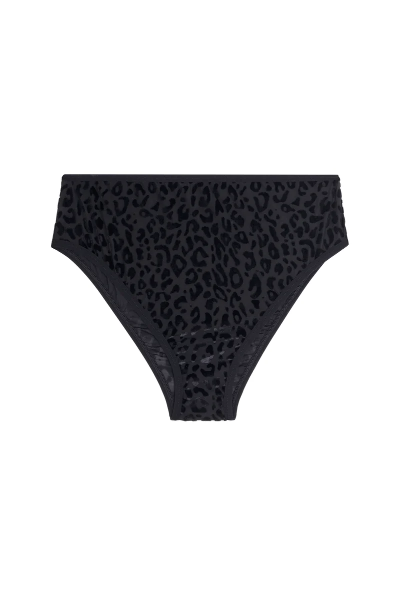 Culotte Taille Haute Tulle - Léopard Noir