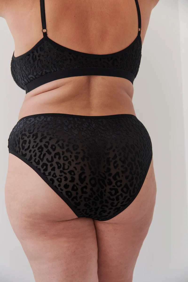 Culotte Taille Haute Tulle - Léopard Noir