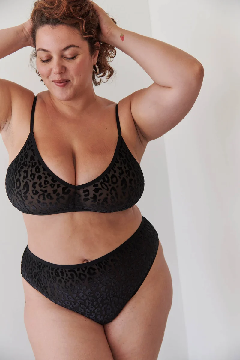 Culotte Taille Haute Tulle - Léopard Noir