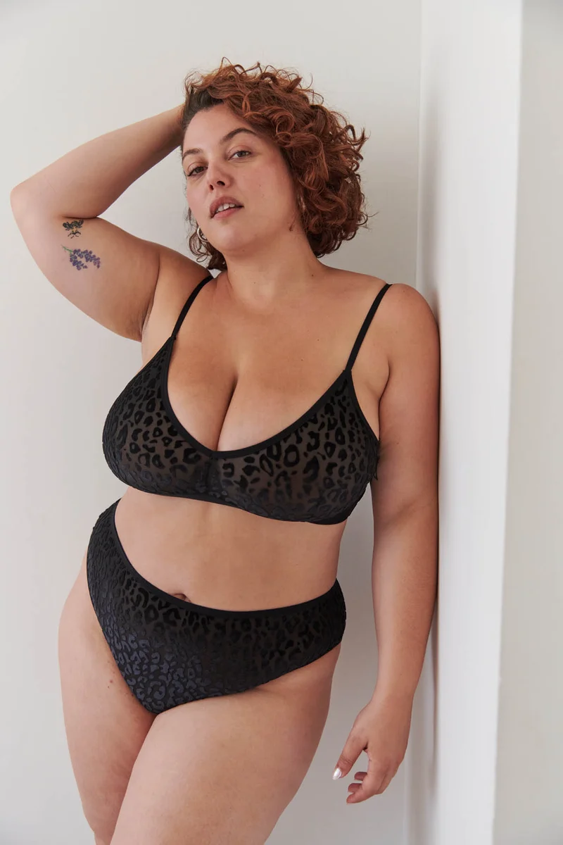Culotte Taille Haute Tulle - Léopard Noir