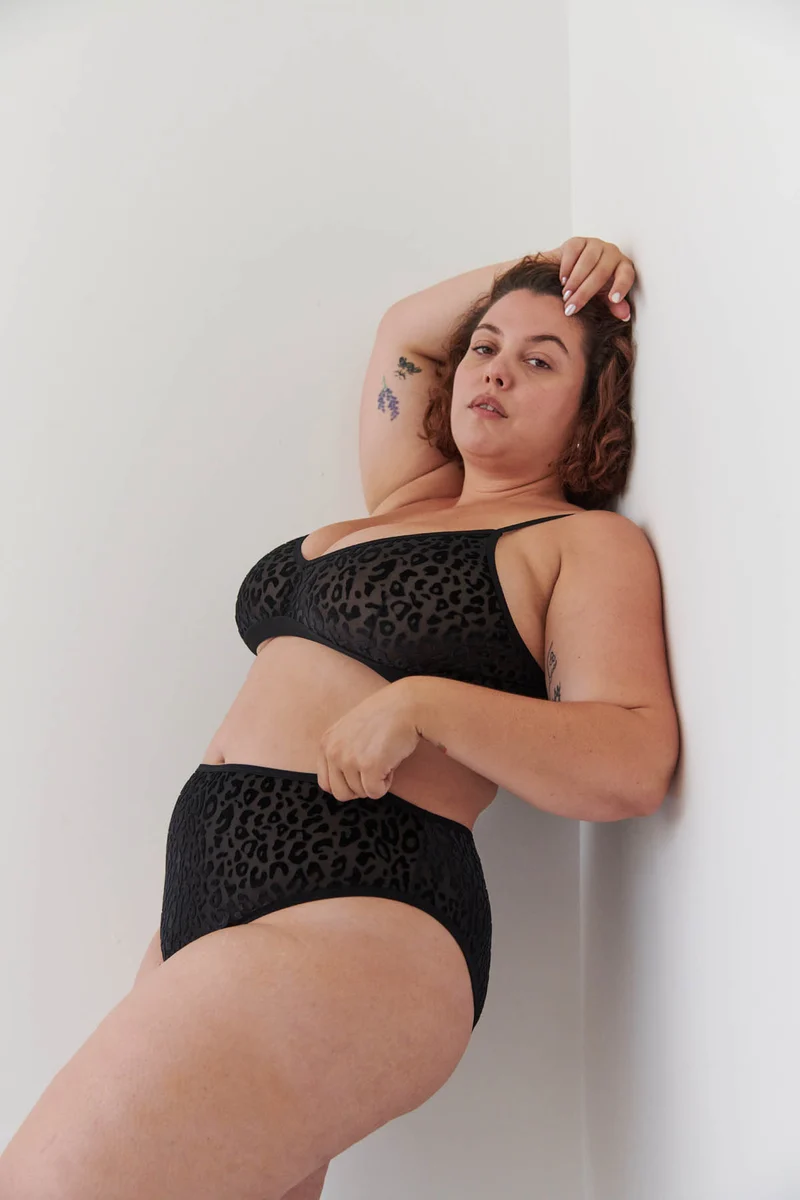 Culotte Taille Haute Tulle - Léopard Noir