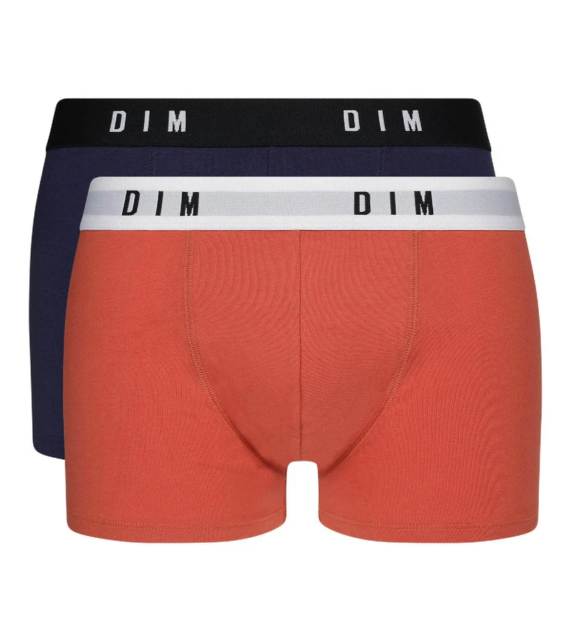 Lot de 2 boxers homme coton stretch Roux Bleu Denim Dim Originals