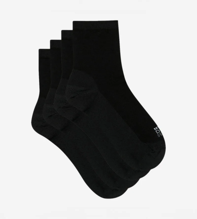 Lot de 2 paires de chaussettes femme tissu renforcé Noir Ultra Resist