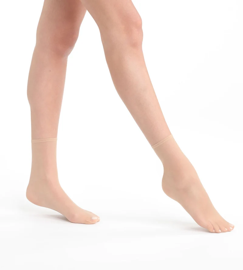 Lot de 2 paires de socquettes femme Nude Ivoire Dim Sublime Voile