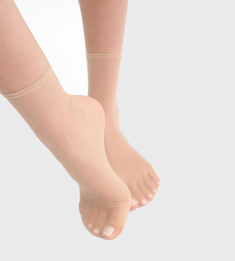 Lot de 2 paires de socquettes femme Nude Ivoire Dim Sublime Voile