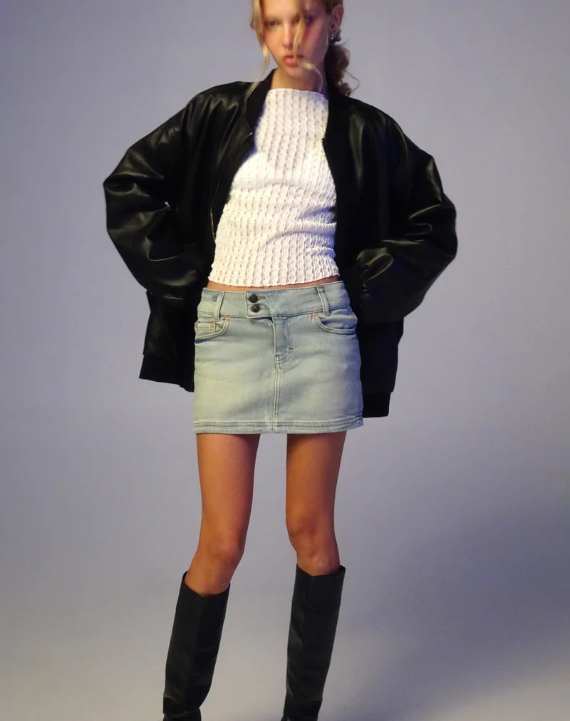 Minijupe en denim à taille basse, Super Bleach