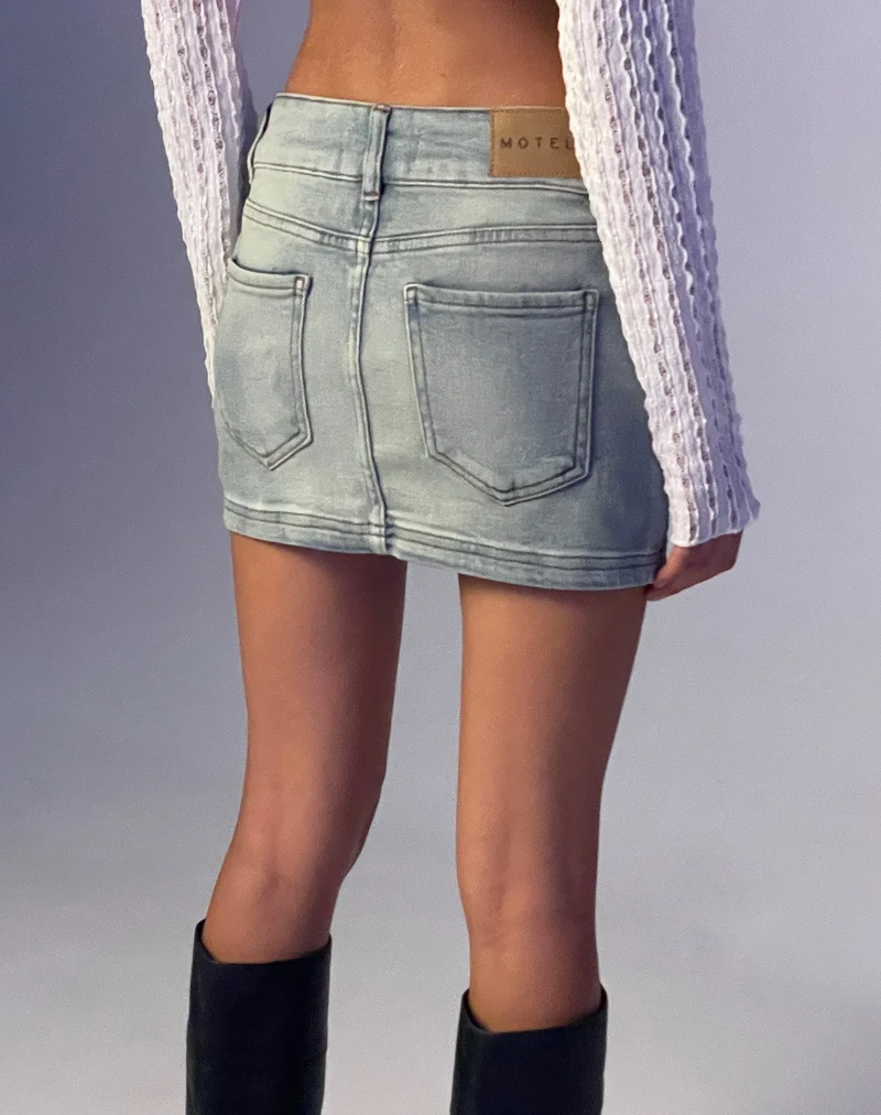 Minijupe en denim à taille basse, Super Bleach