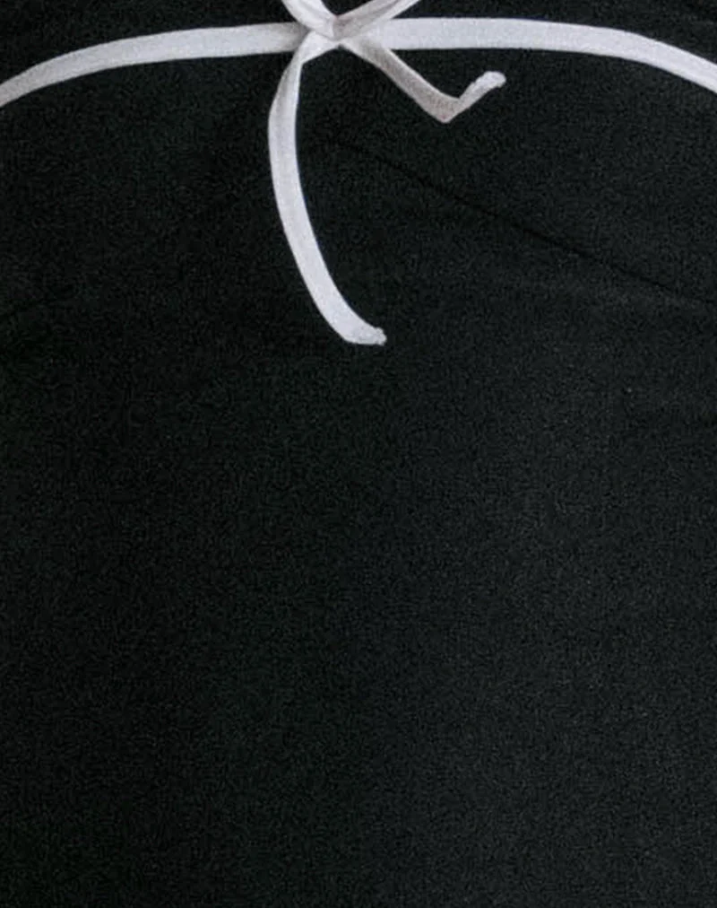 Panolia - Mini robe avec nœud sur le devant en tailleur noir