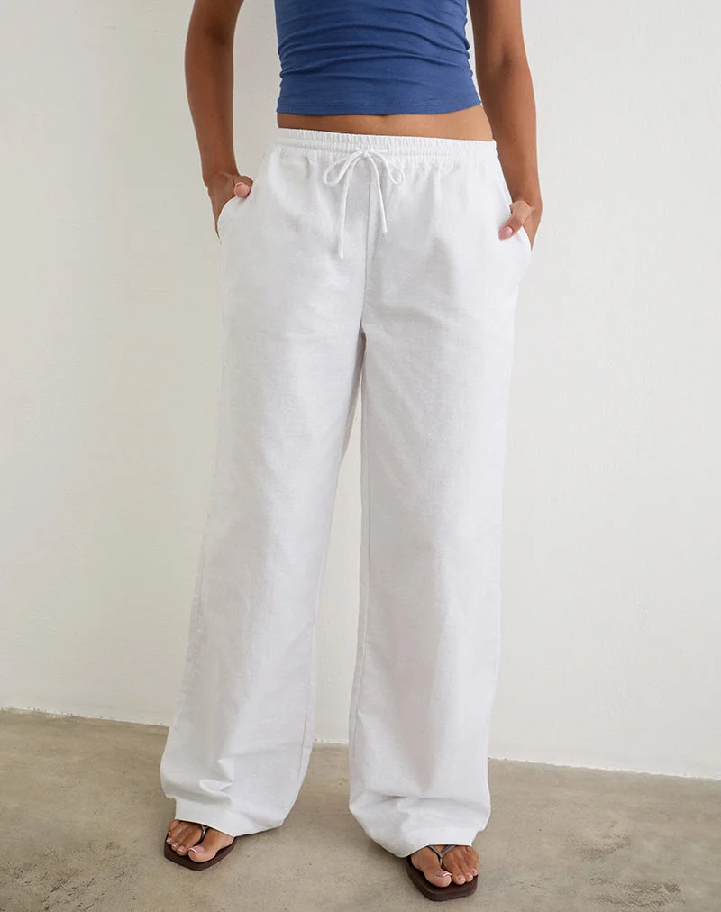 Pantalon large Wasic en blanc