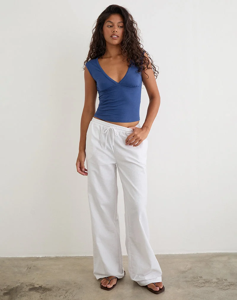 Pantalon large Wasic en blanc