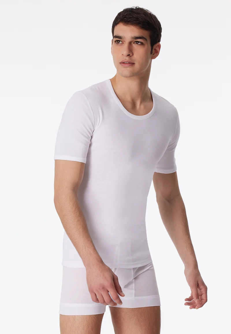 T-Shirt Feinripp Weiss - Essentials