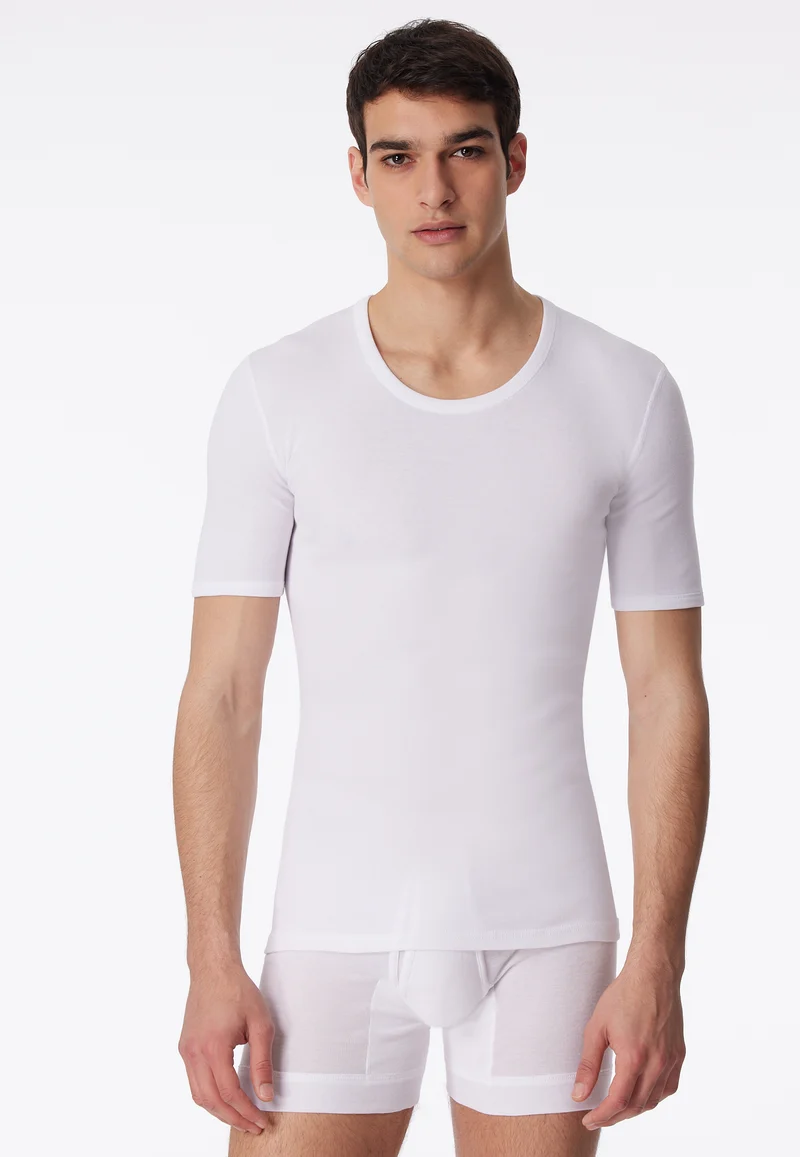 T-Shirt Feinripp Weiss - Essentials