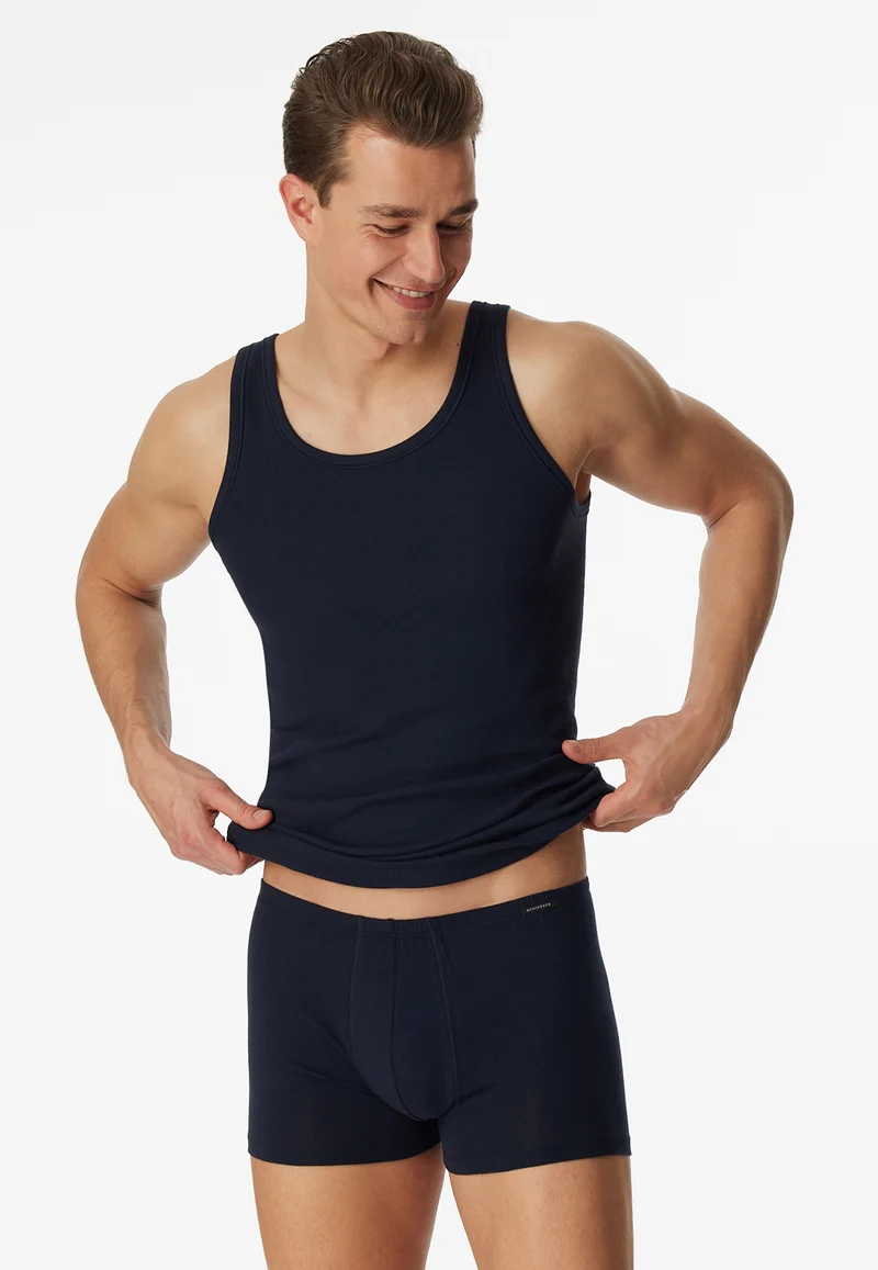 Unterhemd Feinripp 2er-Pack Dunkelblau - Essentials
