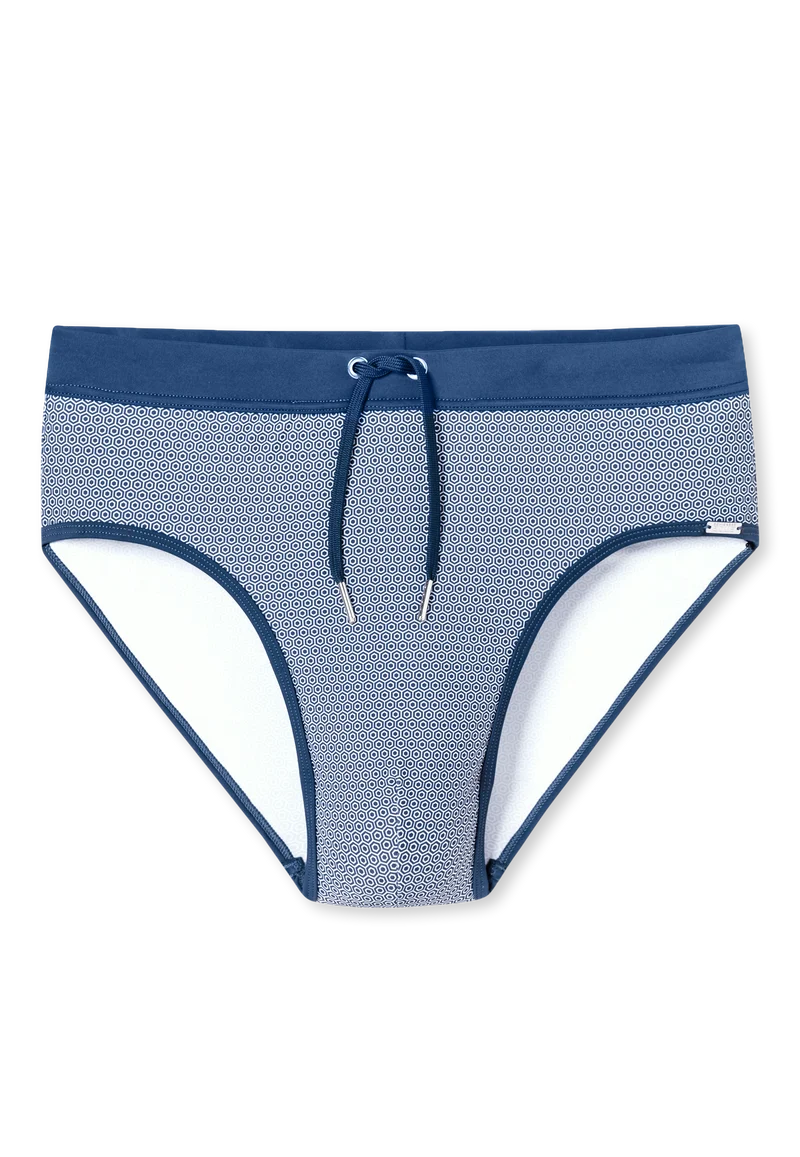 Badehose Blau/Weiss gemustert - Aqua
