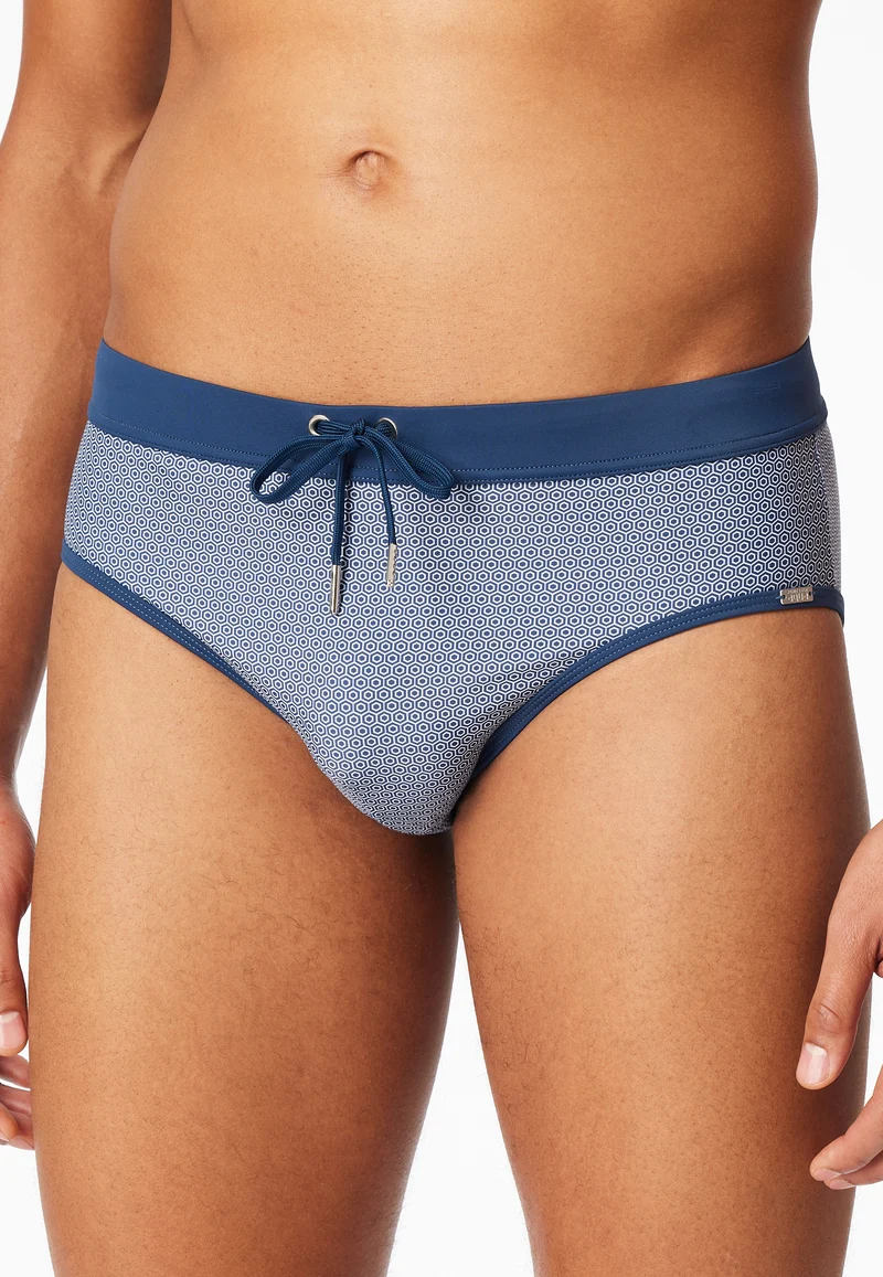 Badehose Blau/Weiss gemustert - Aqua