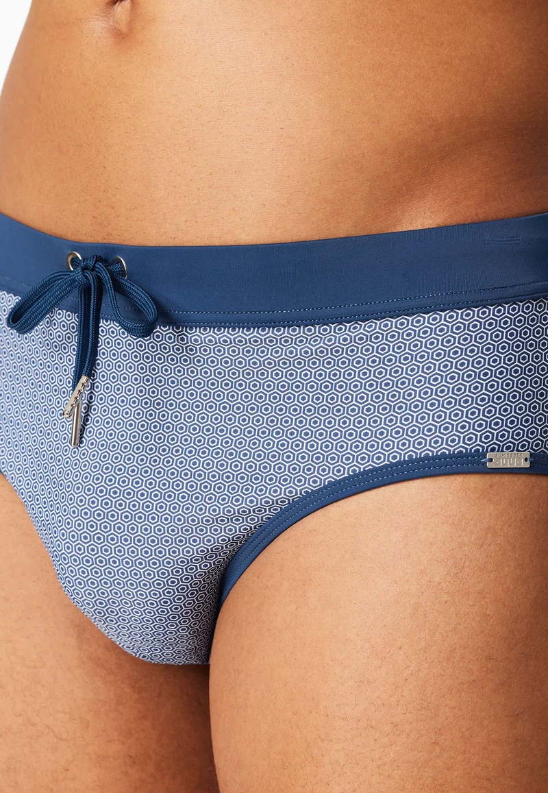 Badehose Blau/Weiss gemustert - Aqua