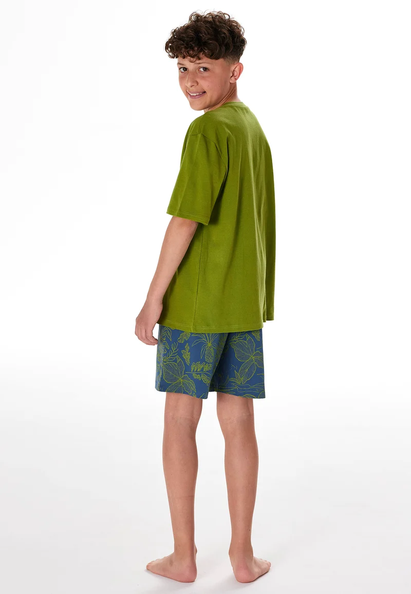 Schlafanzug kurz Grün/Blau gemustert - Teens Nightwear