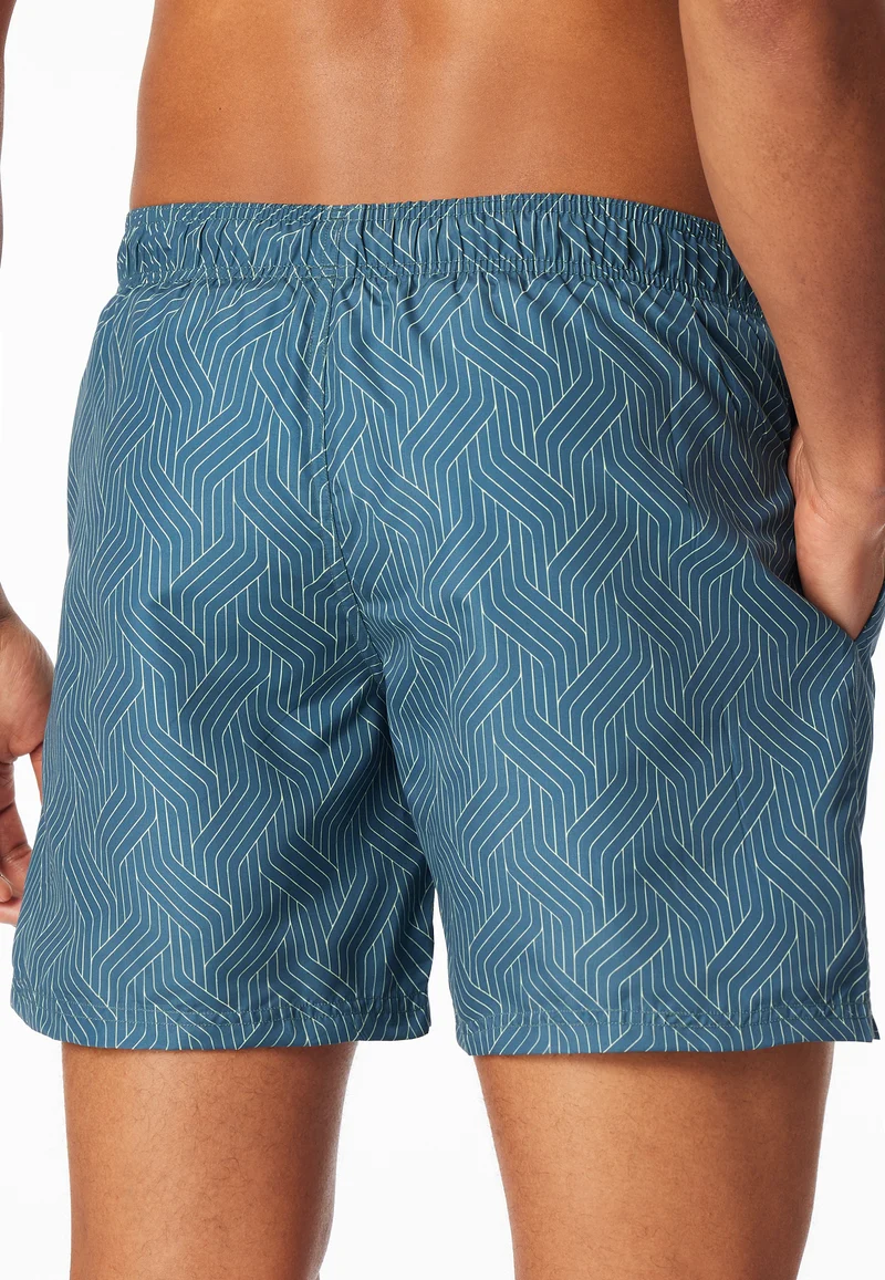 Badeshorts Blau gemustert - Aqua