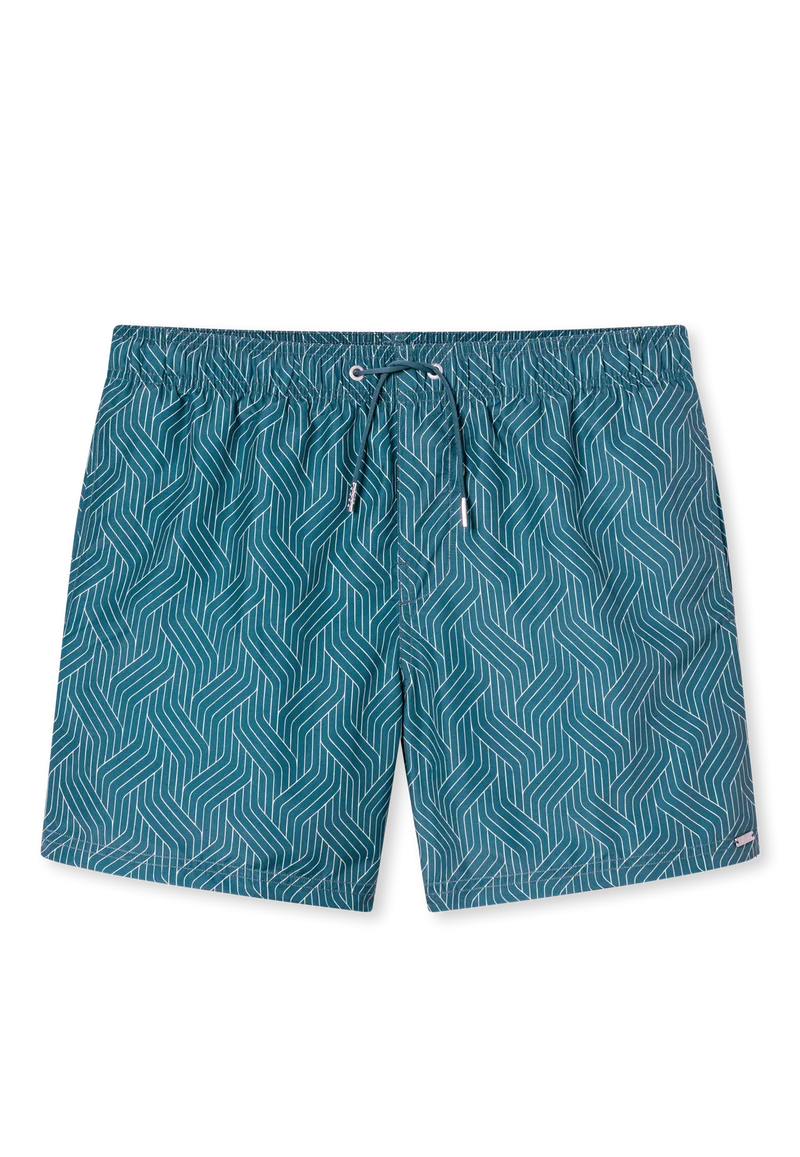 Badeshorts Blau gemustert - Aqua