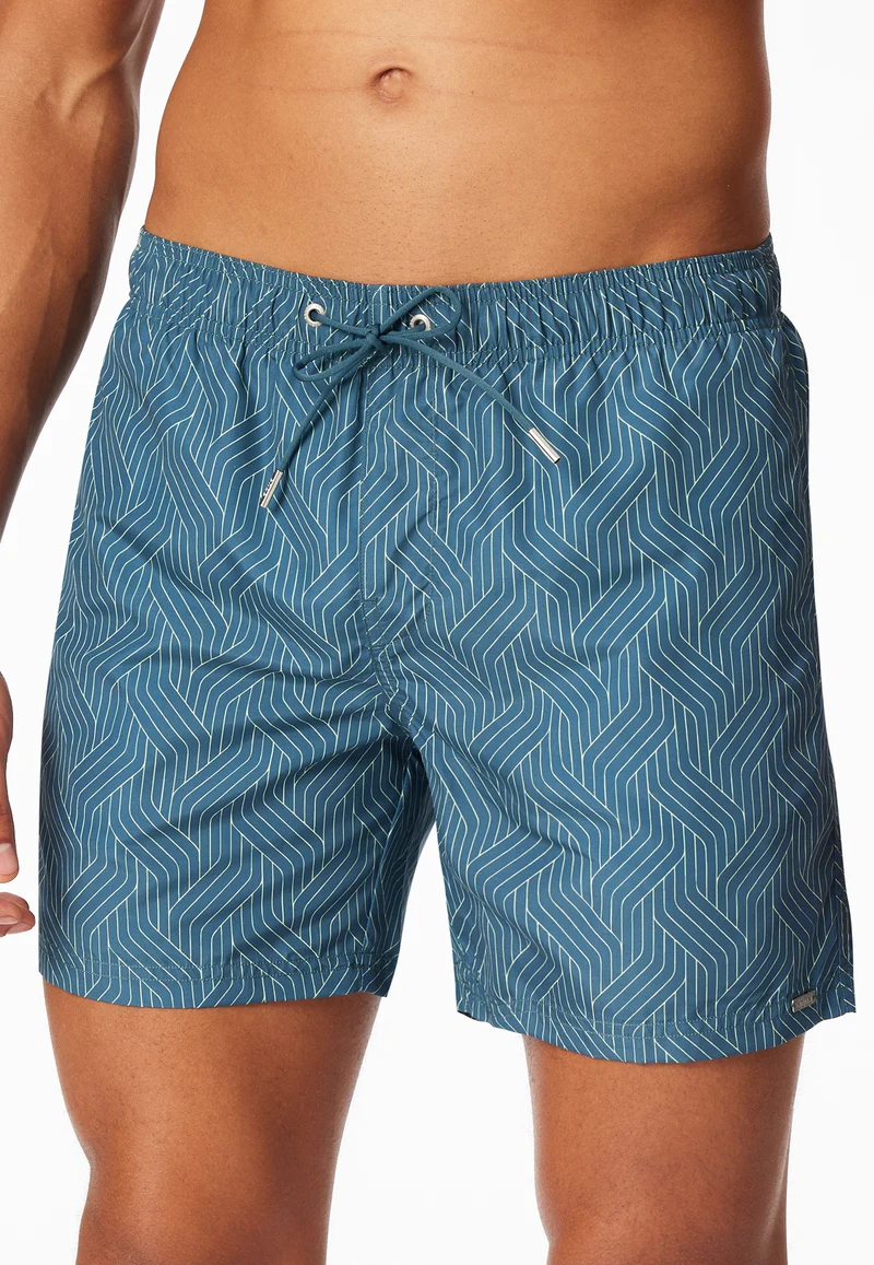 Badeshorts Blau gemustert - Aqua