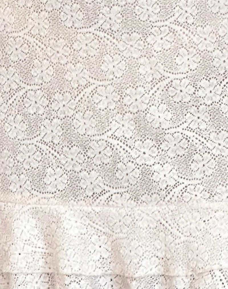 Fredrika Mini robe en dentelle ivoire