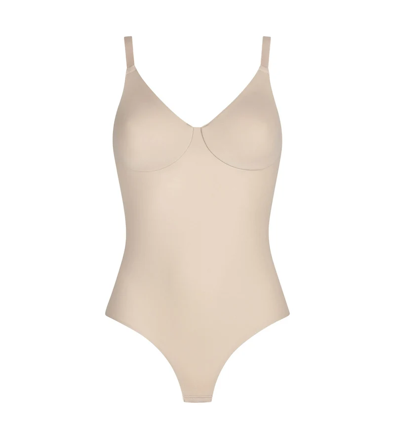 Body femme avec soutien-gorge intégré en microfibre Nude Dim Silhouette Invisible