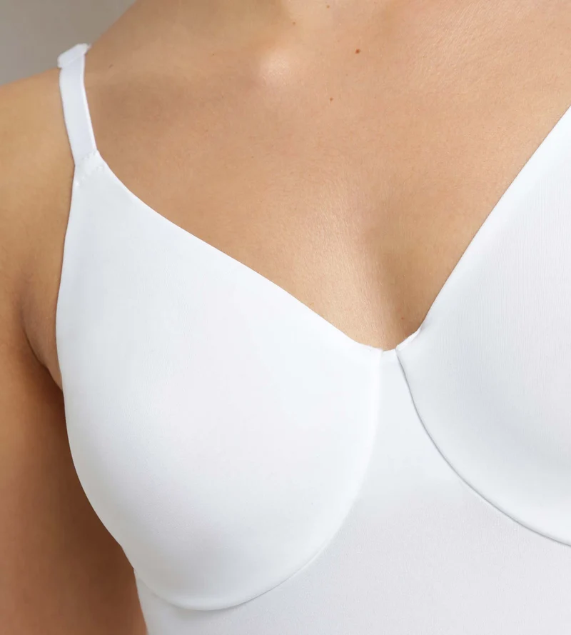 Body femme avec soutien-gorge intégré en microfibre Blanc Dim Invisible
