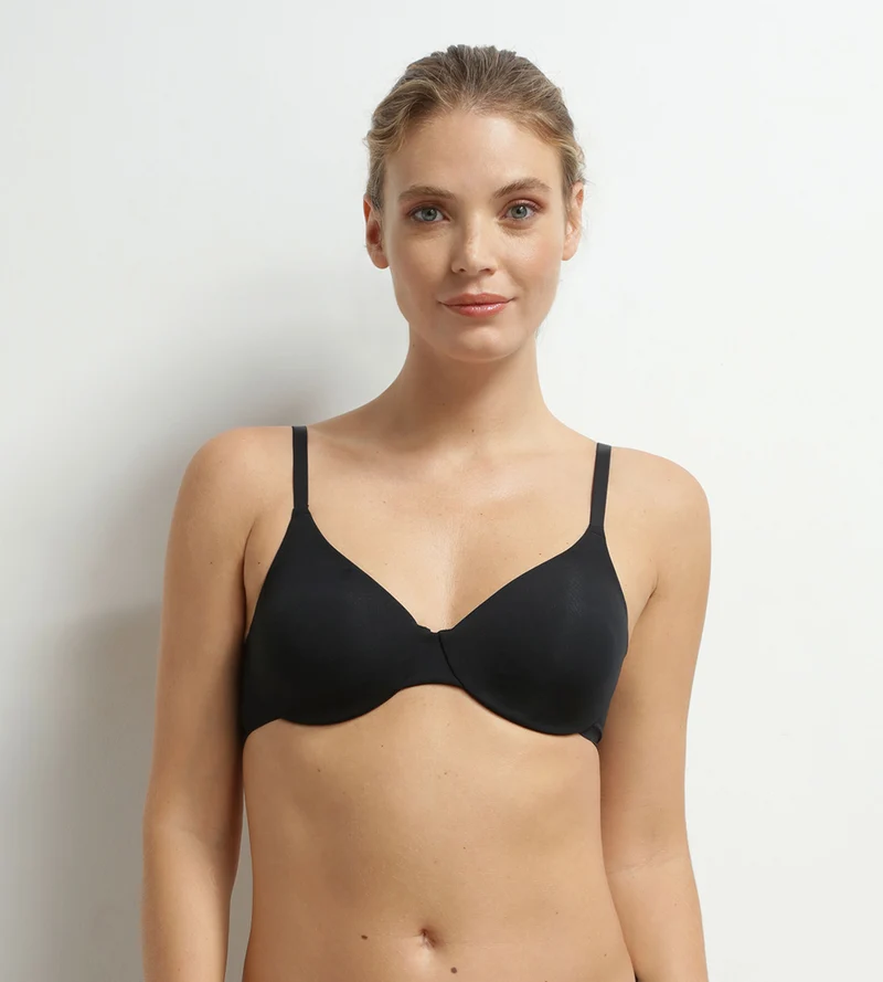 Soutien-gorge à armatures en microfibre Noir Dim Invisible
