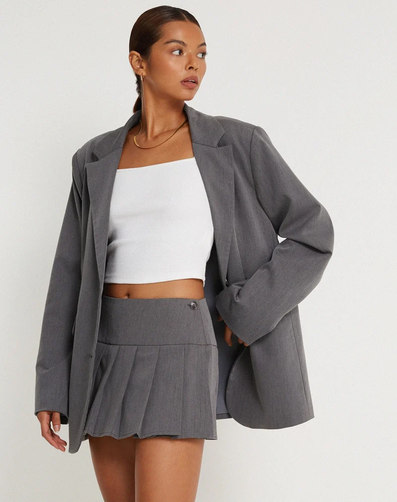 Jupe micro plissée Casini, anthracite