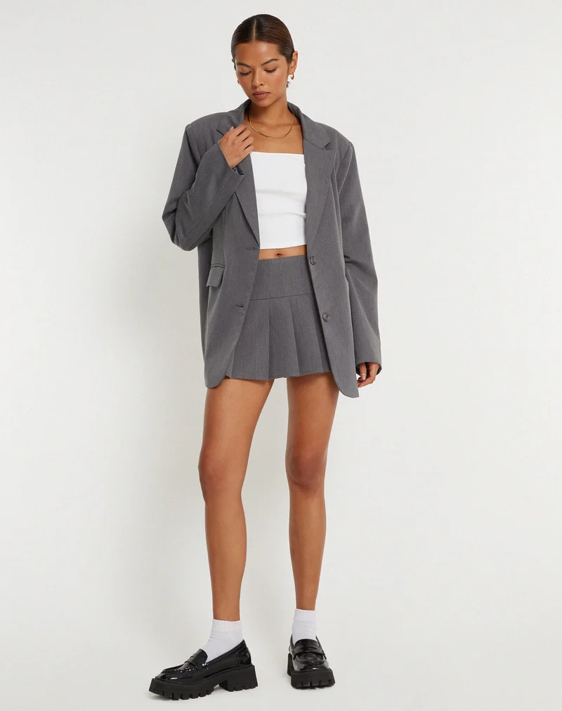Jupe micro plissée Casini, anthracite